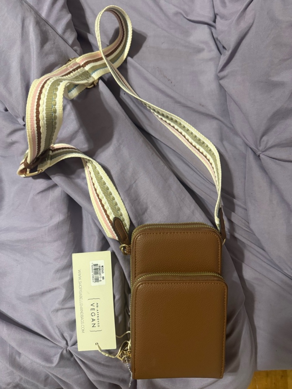 Vegan leather crossbody bag - Brown